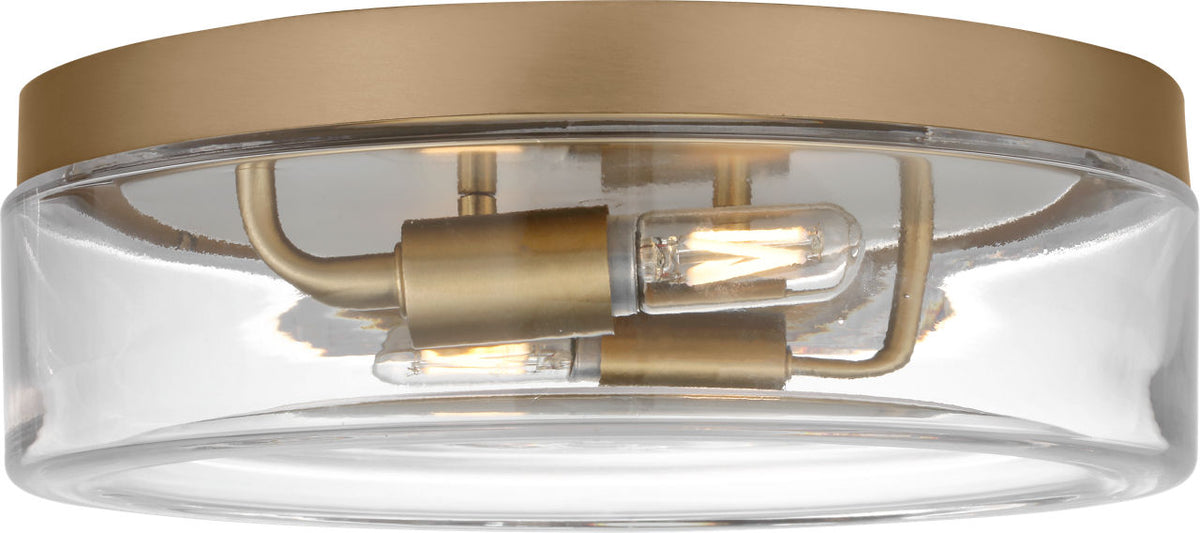 Generation Lighting GLF1722SB Rhett 2 Light 12 inch Satin Brass Flush Mount Ceiling Light