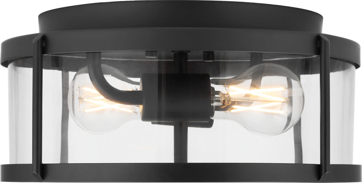 Generation Lighting GLF1732MBK Lumra 13 inch Midnight Black flush mount ceiling light