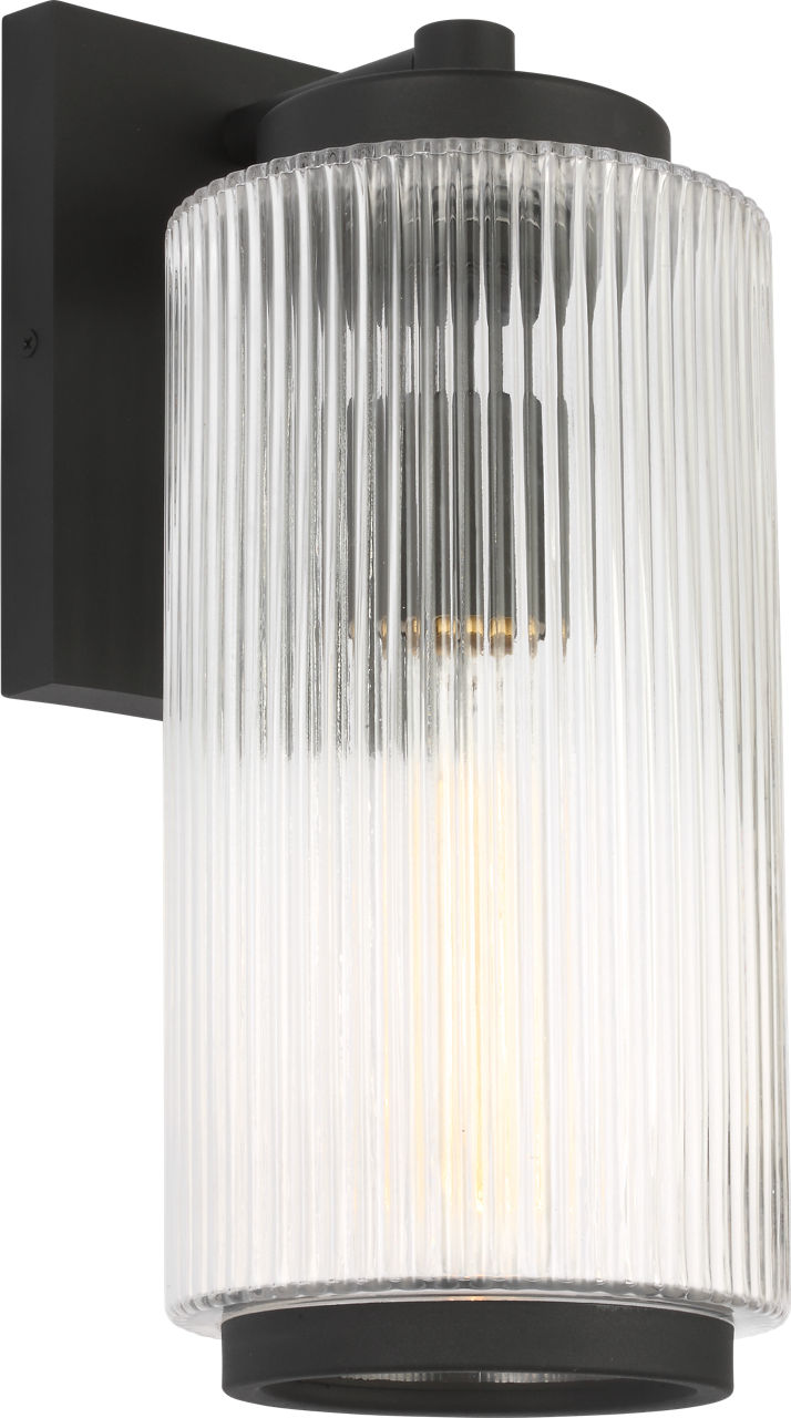 Generation Lighting GLO1071TXB Ronde 1 Light 14 inch Textured Black Outdoor Wall Lantern