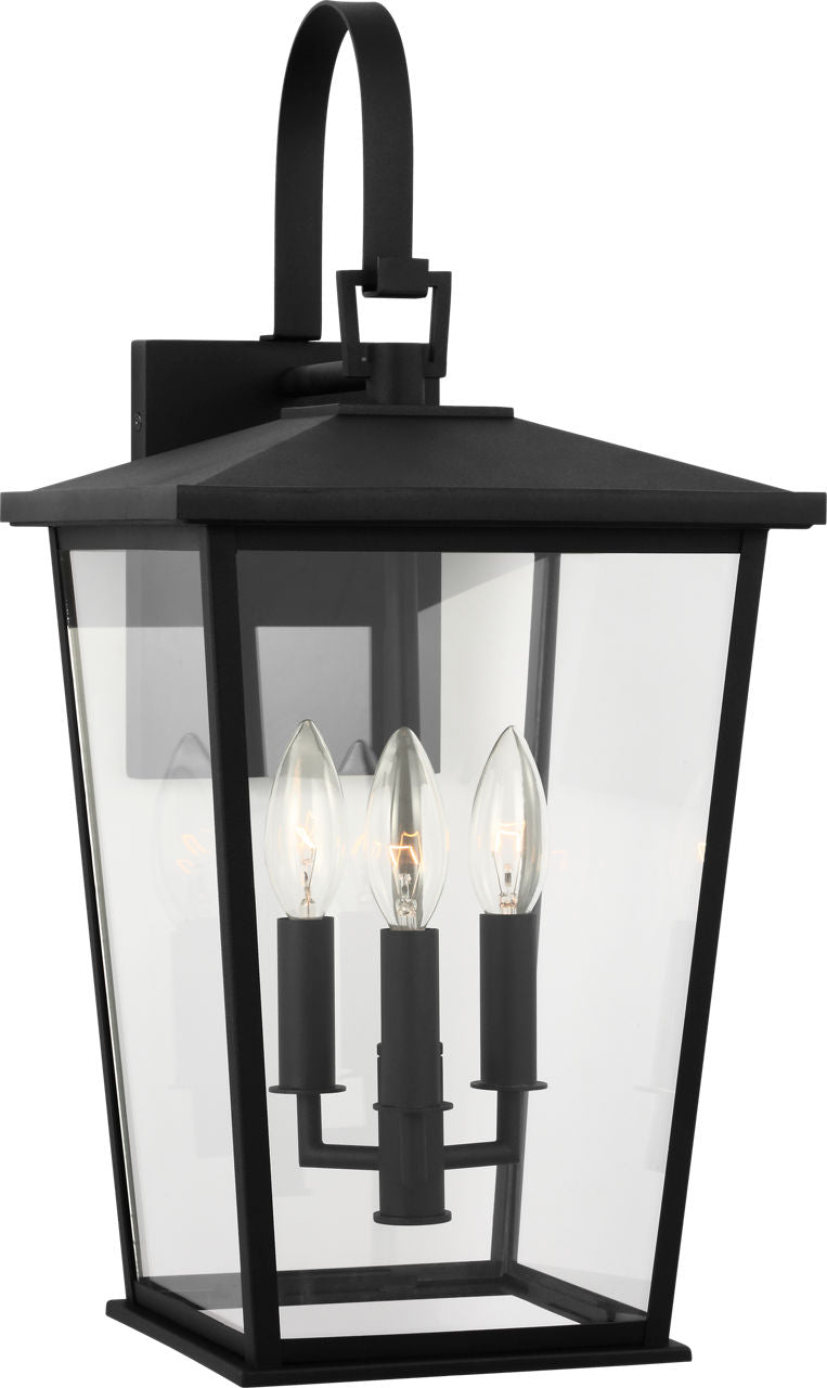 Generation Lighting GLO1403TXB Linton textured black outdoor lantern wall light