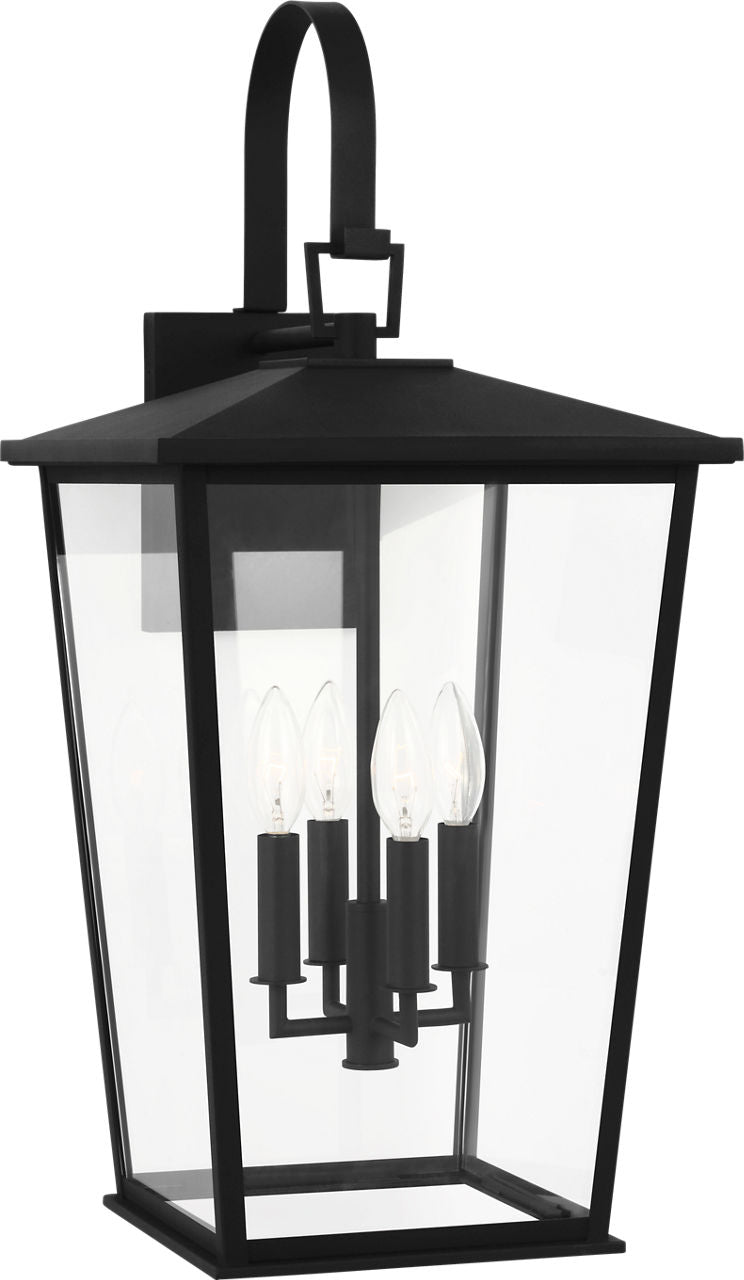 Generation Lighting GLO1424TXBE Linton 4 light textured black outdoor wall lantern