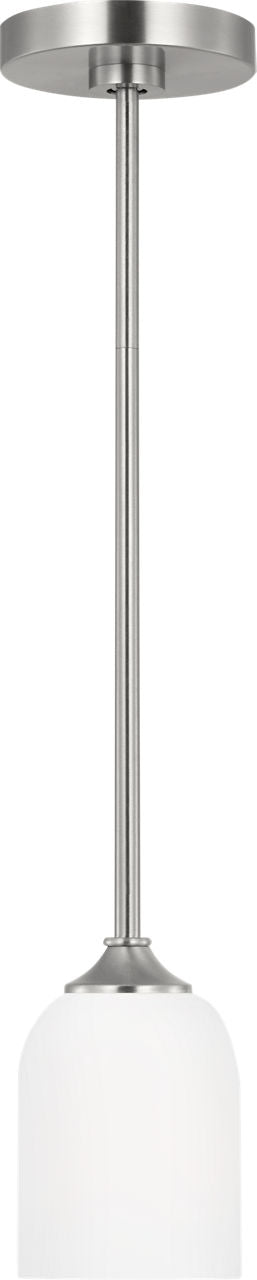 Generation Lighting GLP1021EN3/BS Emile 1 Light Brushed Nickel Pendant Ceiling Light