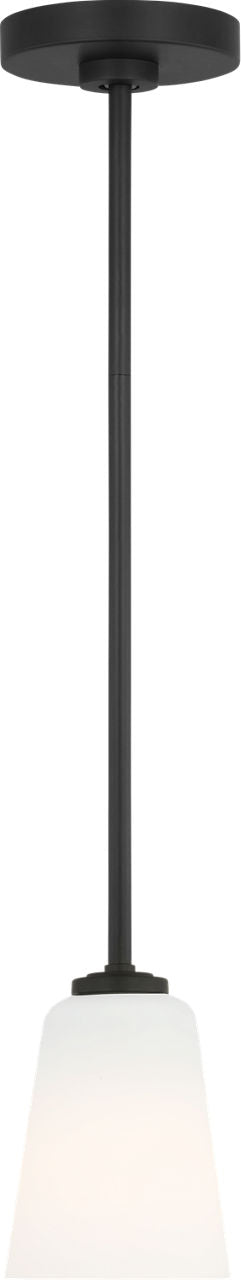 Generation Lighting GLP1031MBK Miles 1 Light Midnight Black mini pendant ceiling light