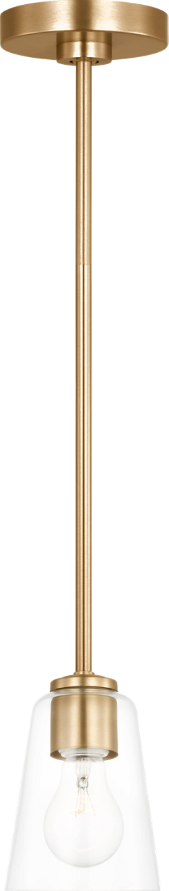 Generation Lighting GLP1041SBE Miles 1 Light Satin Brass Pendant Ceiling Light