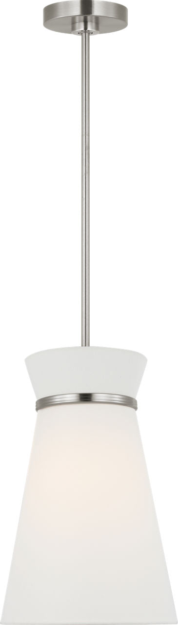 Generation Lighting GLP1751BN Fynn 1 Light Brushed Nickel Pendant Ceiling Light