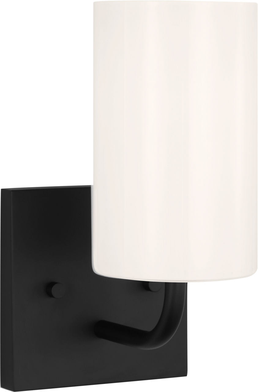 Generation Lighting Rhett 1 light black bath vanity wall light