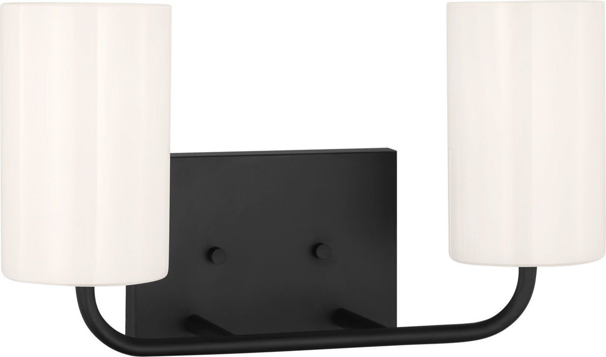 Generation Lighting Rhett 2 light midnight black bath vanity wall light