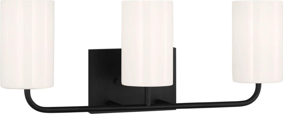 Generation Lighting Rhett 3 light matte black bath vanity wall light