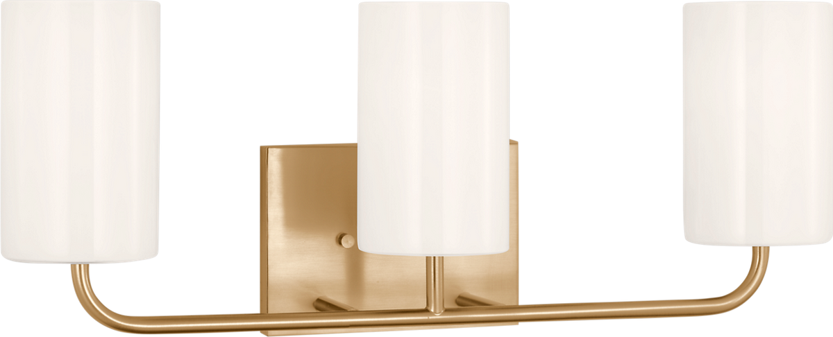 Generation Lighting GLV1003SB Rhett 3 Light 22 inch Satin Brass Bath Vanity Wall Light
