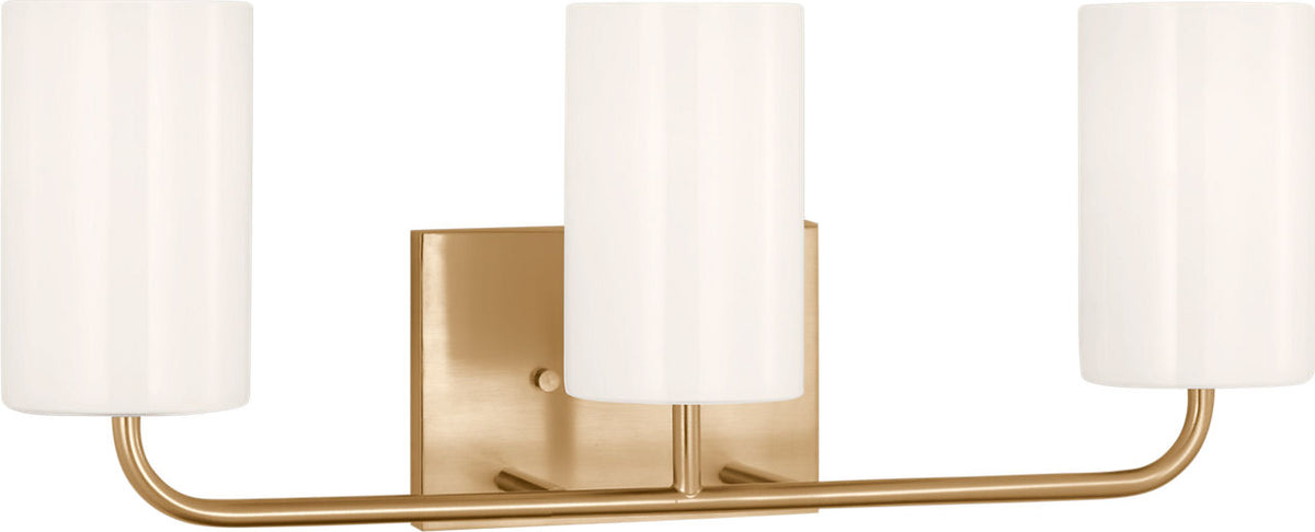 Generation Lighting GLV1003SB Rhett 3 light satin brass bath vanity wall light