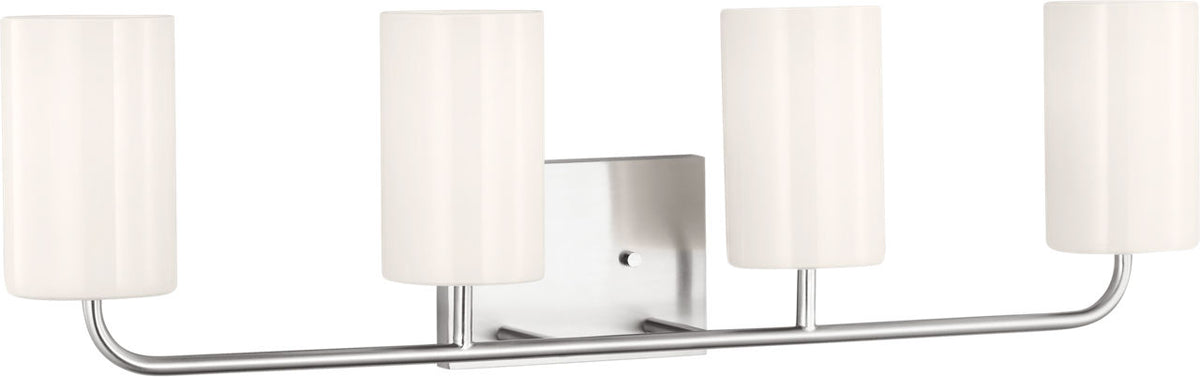 Generation Lighting GLV1004BS Rhett 4 light brushed steel bath vanity wall light