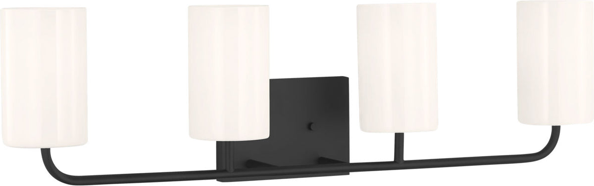 Generation Lighting GLV1004MBK Rhett 4 Light 31 inch Midnight Black Bath Vanity Wall Light