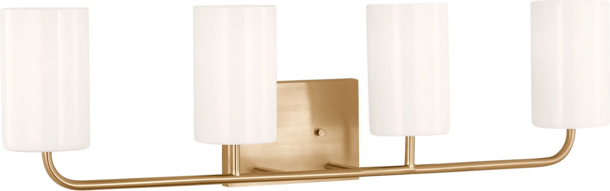 Generation Lighting Rhett 4 light satin brass bath vanity wall light