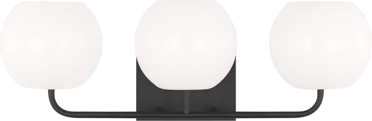 Generation Lighting Rory 3 light midnight black bath vanity wall light