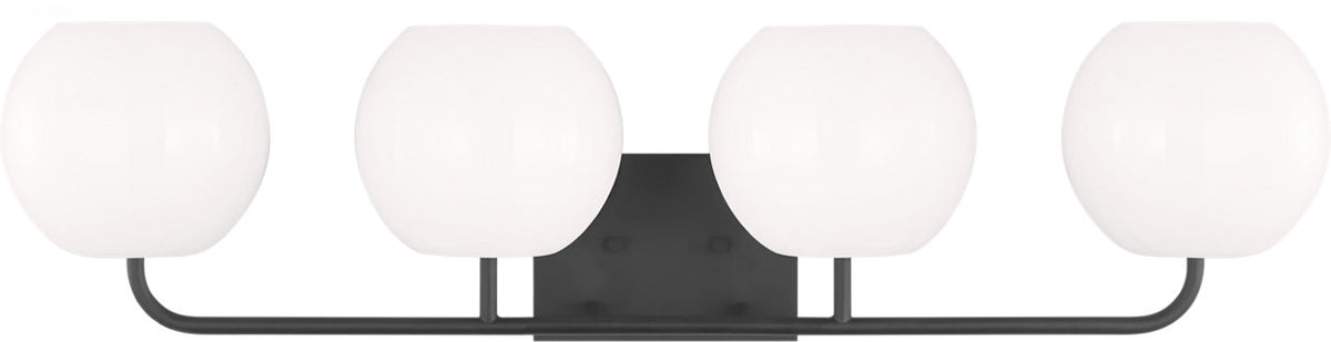 Generation Lighting GLV1014MBK Rory 4 Light 34 inch Midnight Black Bath Vanity Wall Light
