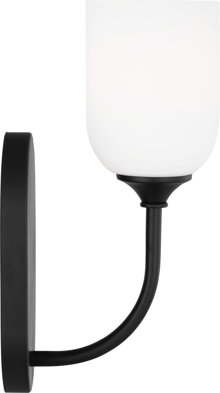Generation Lighting GLV1021EN3/MBK Emile 1 Light Midnight Black Bath Vanity Wall Light