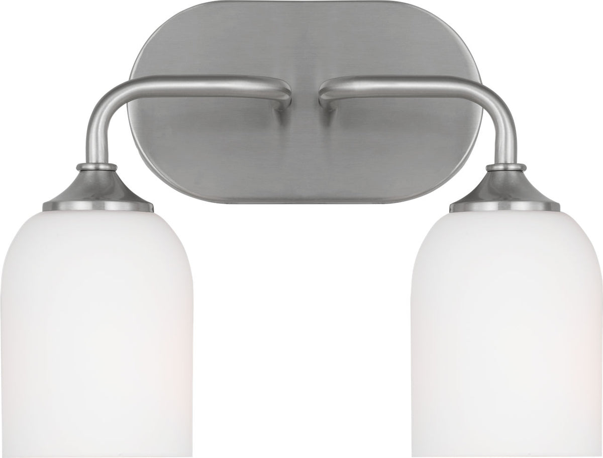 Generation Lighting Emile 2 light brushed nickel bath vanity wall light