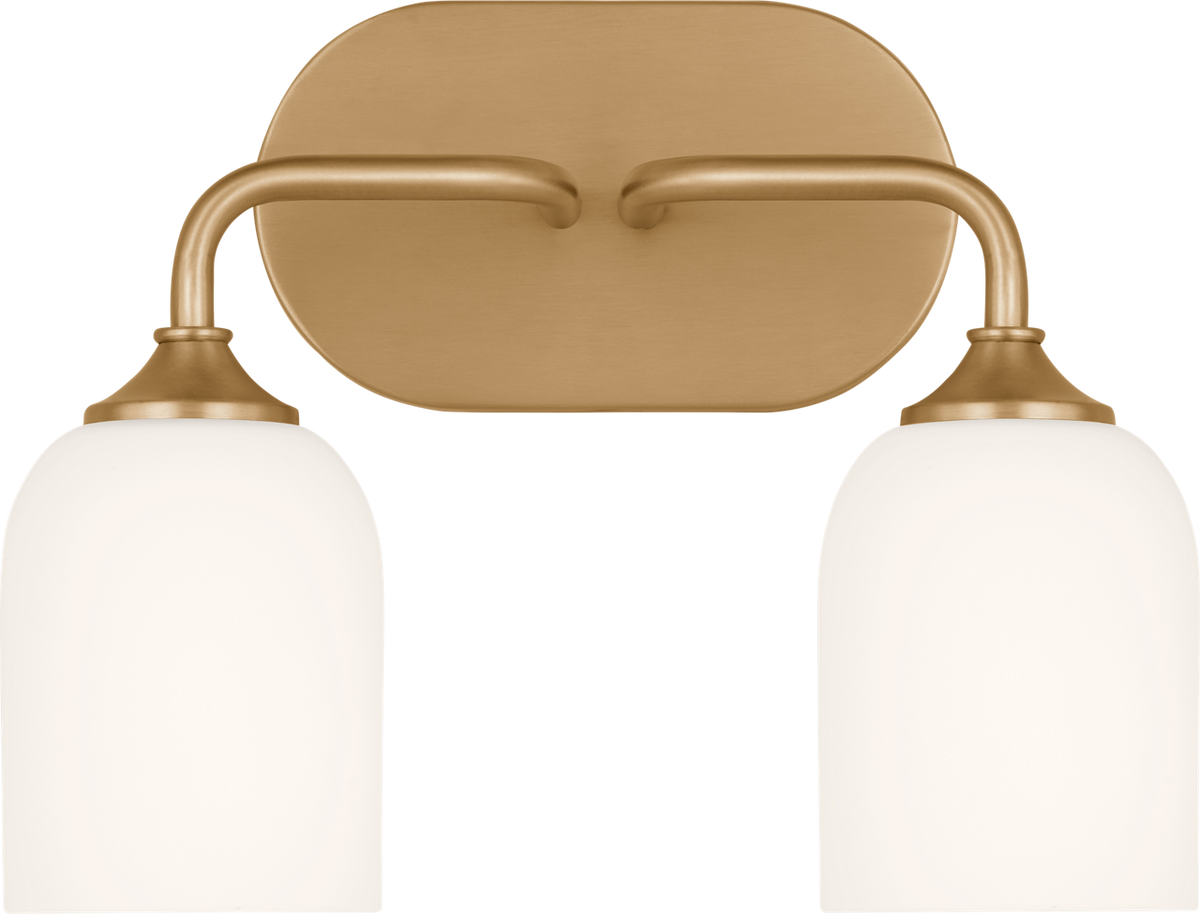 Generation Lighting GLV1022EN3/SB Emile 2 Light Satin Brass Bath Vanity Wall Light