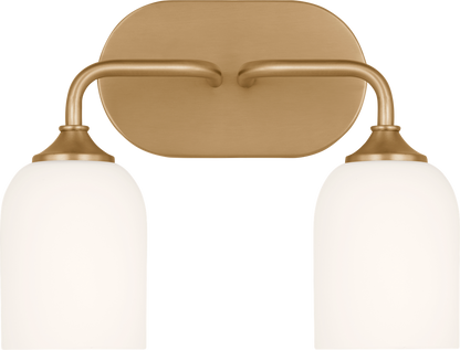 Generation Lighting GLV1022EN3/SB Emile 2 Light Satin Brass Bath Vanity Wall Light