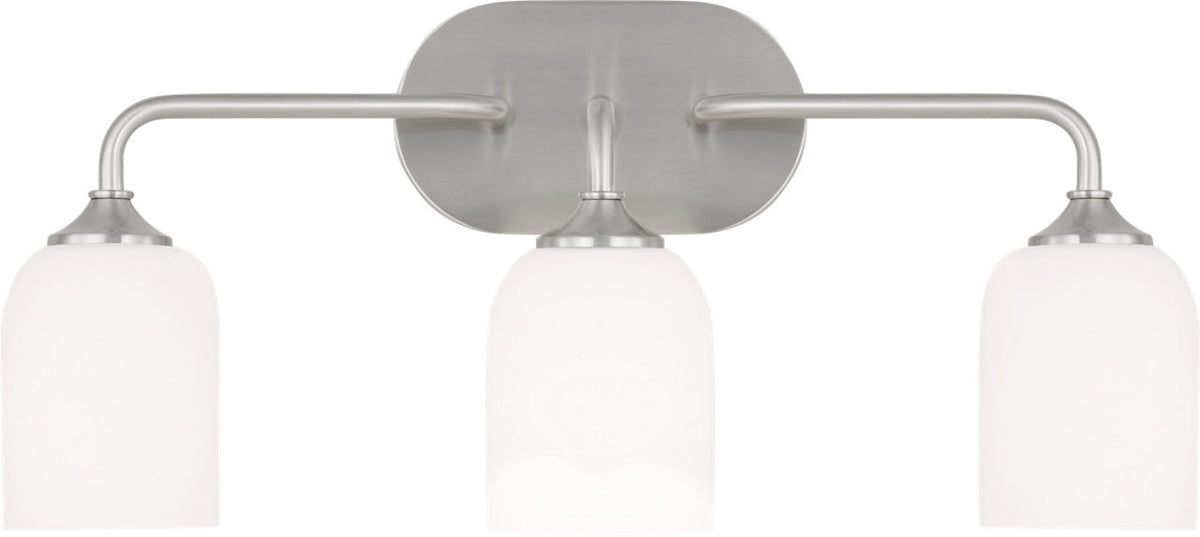 Generation Lighting Emile 3 light brushed nickel bath vanity wall light