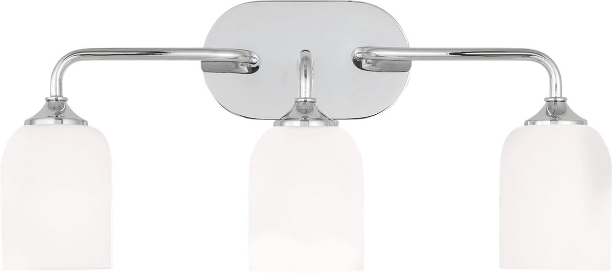 Generation Lighting GLV1023CH Emile 3 Light Chrome Bath Vanity Wall Light