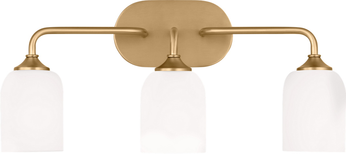 Generation Lighting GLV1023SB Emile 3 Light 22 inch Satin Brass Bath Vanity Wall Light