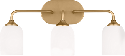 Generation Lighting GLV1023SB Emile 3 Light 22 inch Satin Brass Bath Vanity Wall Light