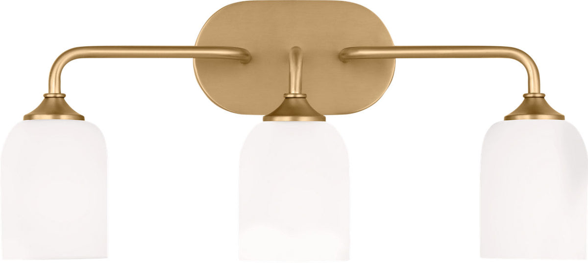 Generation Lighting GLV1023SB Emile 3 Light 22 inch Satin Brass Bath Vanity Wall Light