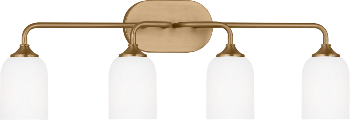 Generation Lighting GLV1024SB Emile 4 Light 31 inch Satin Brass Bath Vanity Wall Light