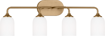 Generation Lighting GLV1024SB Emile 4 Light 31 inch Satin Brass Bath Vanity Wall Light