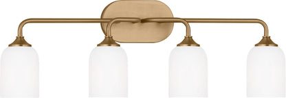 Generation Lighting GLV1024SB Emile 4 Light Satin Brass Bath Vanity Wall Light