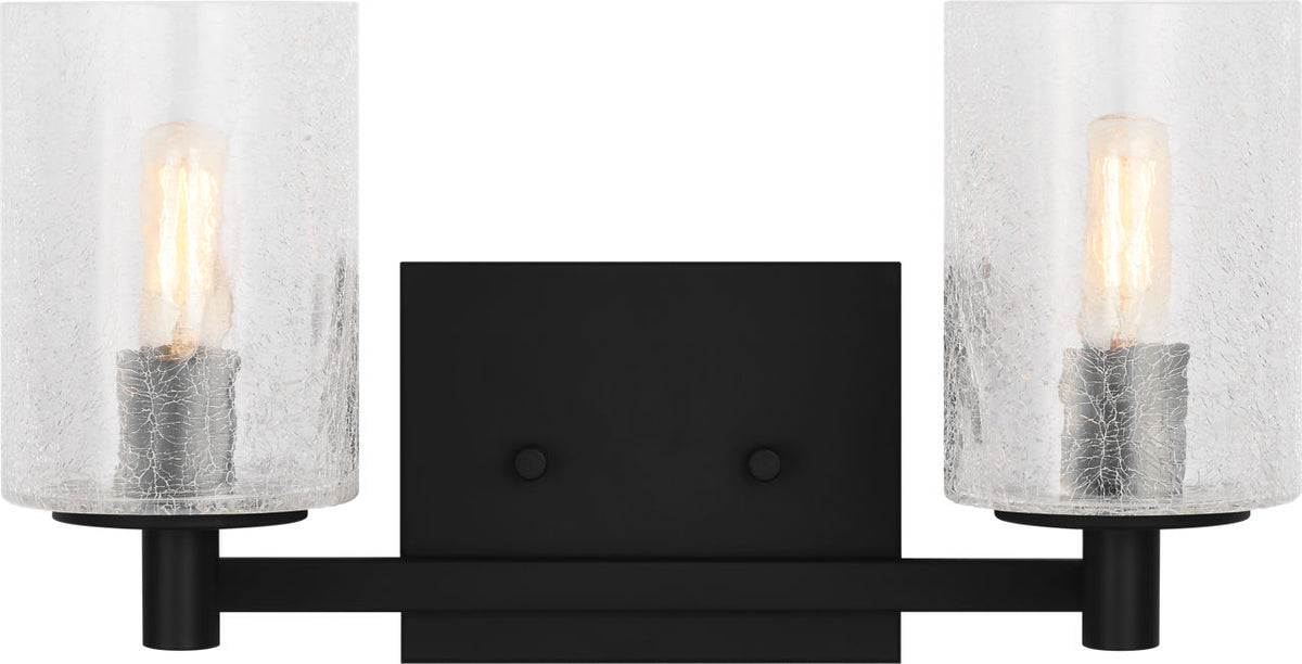 Generation Lighting Parker 2 light midnight black bath vanity wall light