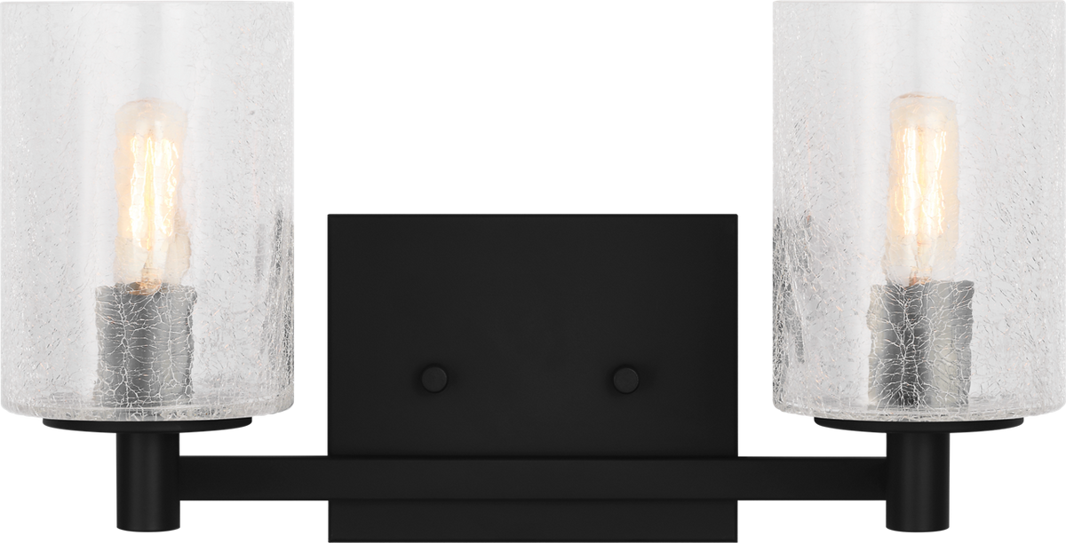 Generation Lighting GLV1032EN/MBK Parker 2 Light Midnight Black Bath Vanity Wall Light