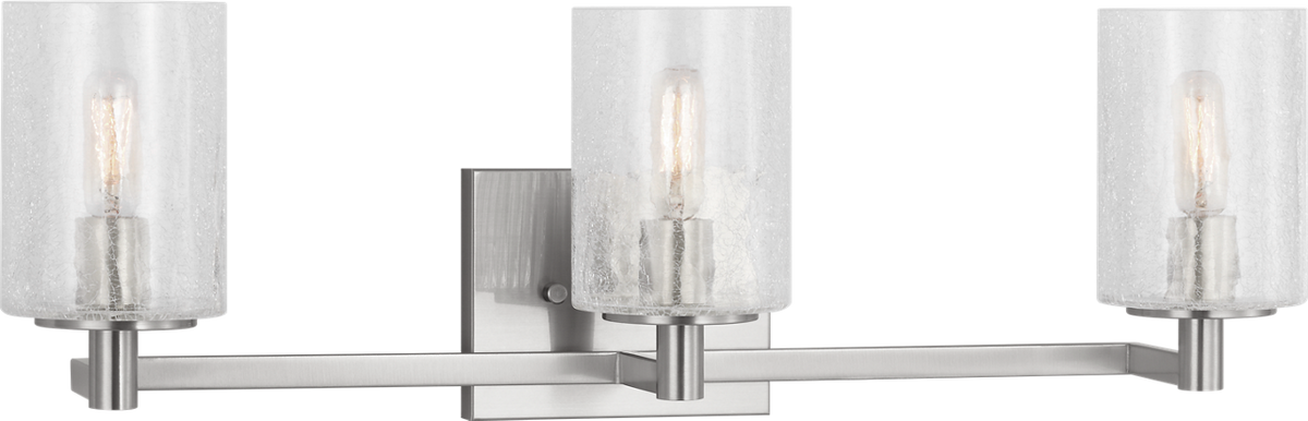 Generation Lighting GLV1033EN/BS Parker 3 Light Brushed Steel Bath Vanity Wall Light