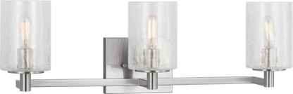 Generation Lighting GLV1033EN/BS Parker 3 Light Brushed Steel Bath Vanity Wall Light