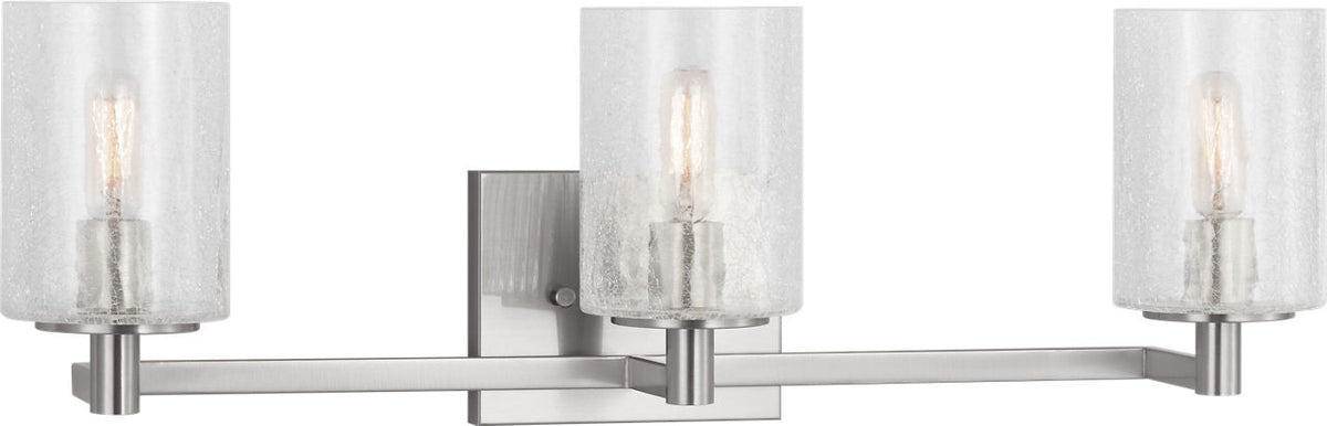 Generation Lighting Parker 3 light brushed steel bath vanity wall light