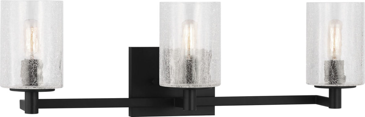 Generation Lighting Parker 3 light bath vanity wall light in midnight black