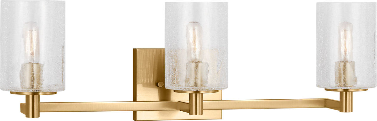 Generation Lighting Parker 3 light satin brass bath vanity wall light