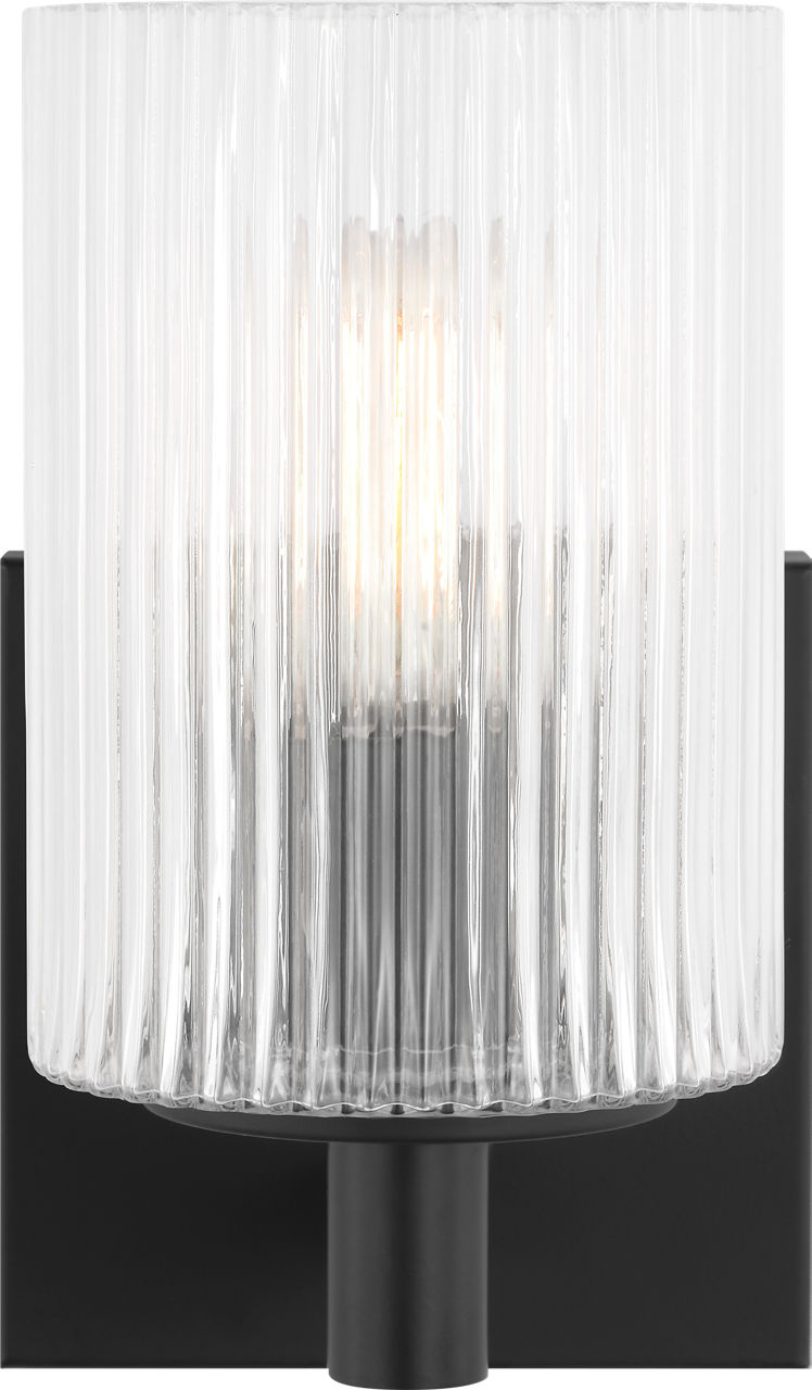 Generation Lighting GLV1041MBK Lando 1 light midnight black bath wall light