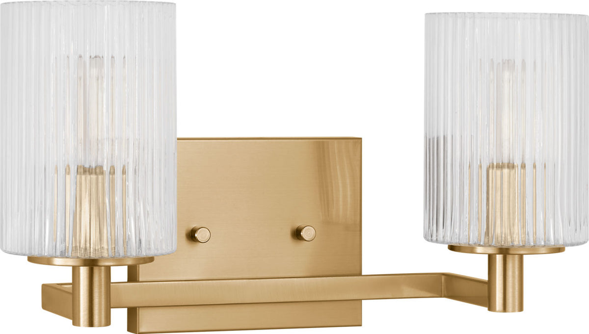 Generation Lighting Lando 2 light satin brass bath vanity wall light