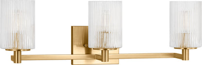 Generation Lighting Lando 3 light satin brass bath vanity wall light