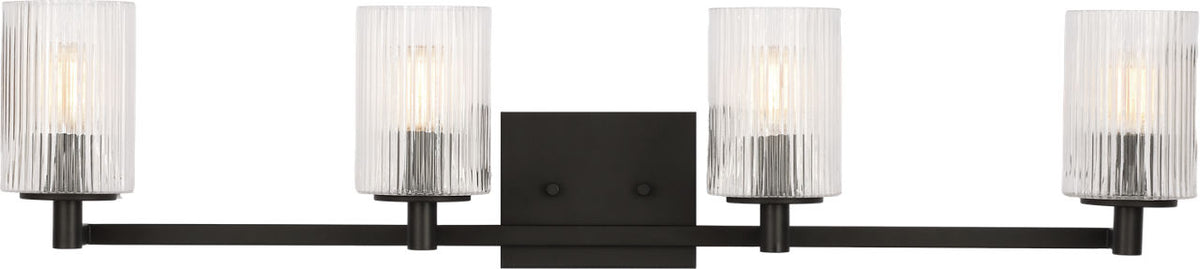 Generation Lighting Lando 4 light midnight black bath vanity wall light