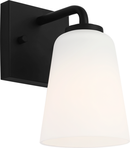 Generation Lighting GLV1051MBK Miles 1 Light 8 inch Midnight Black Bath Vanity Wall Light