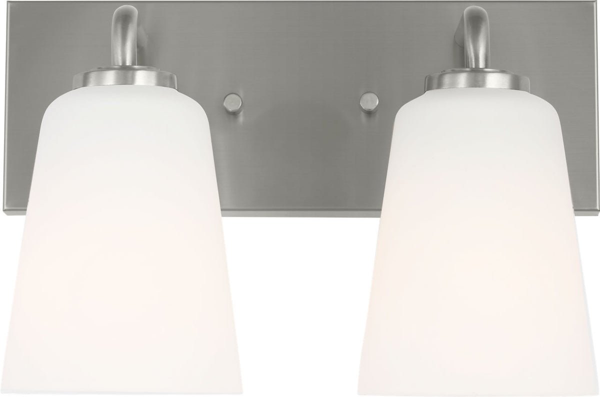 Generation Lighting Miles 2 light brushed nickel bath vanity wall light