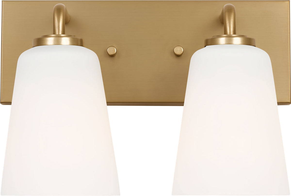 Generation Lighting GLV1052SB Miles 2 Light Satin Brass Bath Vanity Wall Light