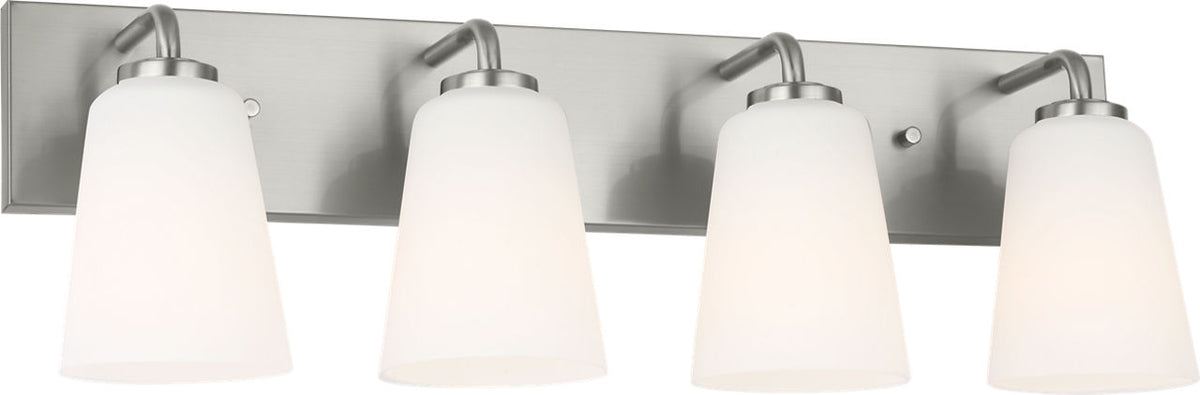 Generation Lighting GLV1054BSE Miles 4 light brushed nickel bath vanity wall light