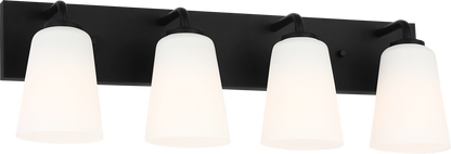 Generation Lighting GLV1054MBKE Miles 4 Light Midnight Black Bath Vanity Wall Light