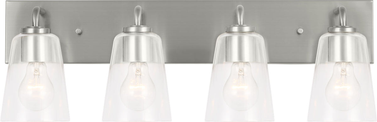 Generation Lighting GLV1064BSE Miles 4 light brushed nickel bath vanity wall light