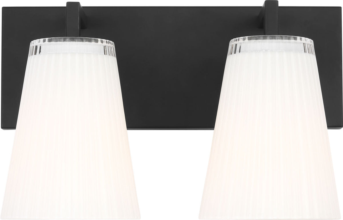 Generation Lighting GLV1102MBK Upson 2 light midnight black bath vanity wall light