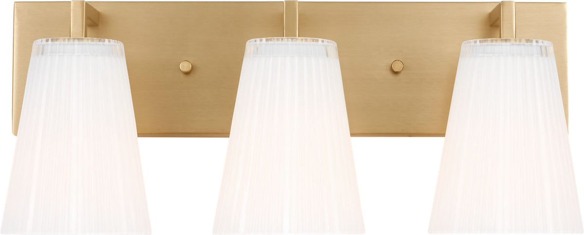 Generation Lighting Upson 3 light satin brass bath vanity wall light